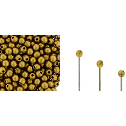 Finial Half-Drilled Round Bead 2mm Matte - Metallic Antique Gold 50gr (K0174)