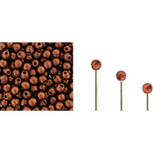 Finial Half-Drilled Round Bead 2mm Matte - Metallic Antique Copper 50gr (K0175)