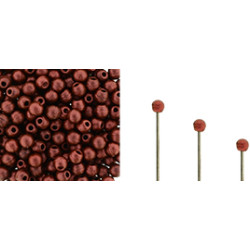 Finial Half-Drilled Round Bead 2mm Matte - Metallic Lava 50gr (K0189)