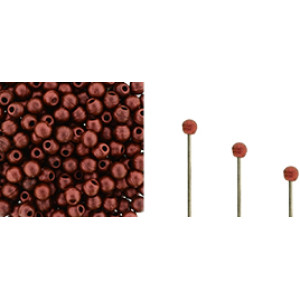 Finial Half-Drilled Round Bead 2mm Matte - Metallic Lava 50gr (K0189)