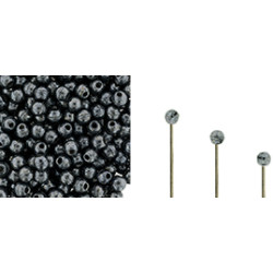 Finial Half-Drilled Round Bead 2mm Hematite 50gr (L23980)