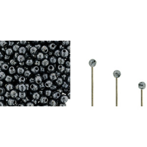 Finial Half-Drilled Round Bead 2mm Hematite 50gr (L23980)