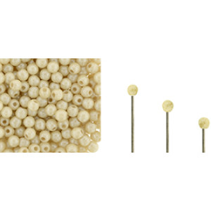 Finial Half-Drilled Round Bead 2mm Luster - Opaque Champagne 50gr (LC02010)