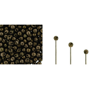 Finial Half-Drilled Round Bead 2mm Dk Bronze 50gr (LZ23980)