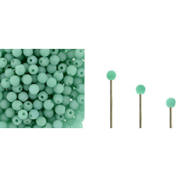 Finial Half-Drilled Round Bead 2mm Matte - Turquoise 50gr (M63130)