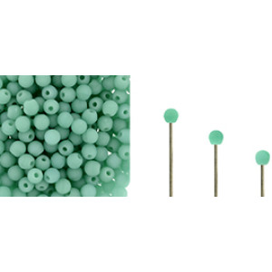Finial Half-Drilled Round Bead 2mm Matte - Turquoise 50gr (M63130)