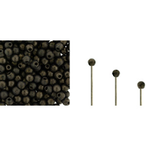 Finial Half-Drilled Round Bead 2mm Matte - Dk Bronze 50gr (MLZ23980)