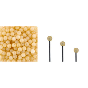 Finial Half-Drilled Round Bead 2mm Milky Antique Shimmer 50gr (S21C02010)