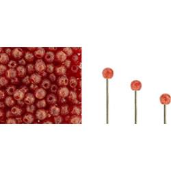 Finial Half-Drilled Round Bead 2mm Ruby Antique Shimmer 50gr (S21C90080)