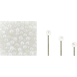 Finial Half-Drilled Round Bead 2mm Metal Luster - Crystal 50gr (S24C00030)
