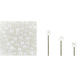 Finial Half-Drilled Round Bead 2mm Metal Luster - Crystal 50gr (S24C00030)