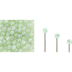 Finial Half-Drilled Round Bead 2mm Metal Luster - Peridot 50gr (S24C50500)
