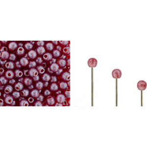 Finial Half-Drilled Round Bead 2mm Metal Luster - Ruby 50gr (S24C90080)