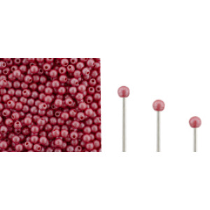 Finial Half-Drilled Round Bead 2mm Metal Luster - Opaque Red 50gr (S24C93200)