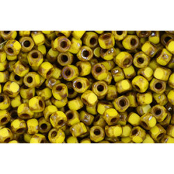 Matubo 3-Cut Seed Bead 6/0 Opaque Yellow - Silver Picasso 50gr (TP83120)