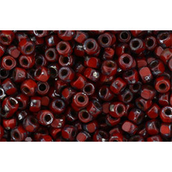 Matubo 3-Cut Seed Bead 6/0 Opaque Red - Silver Picasso 50gr (TP93200)