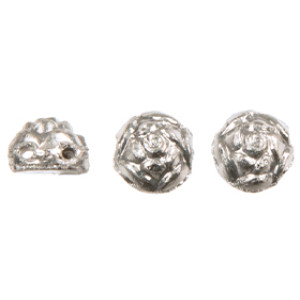 Roseta Two-Hole Cabochon 6mm Vacuum Plating - Chrom full 300pc (27403AL)