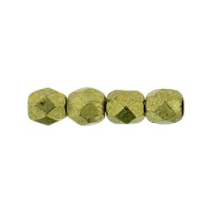 Fire-Polish 3mm Saturated Metallic Golden Lime 1200pc (04B08)