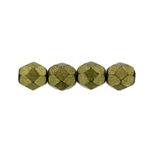 Fire-Polish 6mm Saturated Metallic Golden Lime 600pc (04B08)
