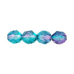 Fire-Polish 8mm Dual Coated - Pink/Blue 300pc (K3217)