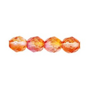 Fire-Polish 8mm Dual Coated - Fuchsia/Cantaloupe 300pc (K3911)