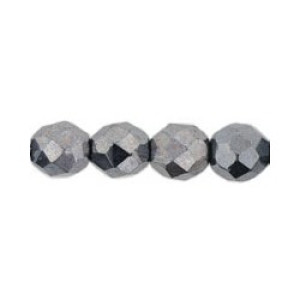 Fire-Polish 8mm Hematite 300pc (L23980)