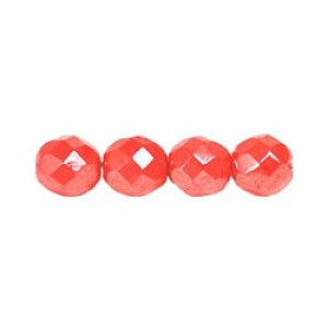 Fire-Polish 8mm Luster - Opaque Lt Red 300pc (L93190)
