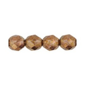 Fire-Polish 8mm Luster - Transparent Gold/Smokey Topaz 300pc (LG00030)