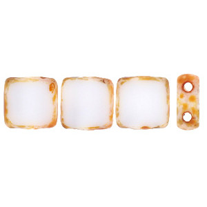 Table Cut Tile Bead 6mm Alabaster - Picasso 600pc (T02010)
