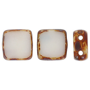Table Cut Tile Bead 6mm Ivory - Picasso 600pc (T83529)
