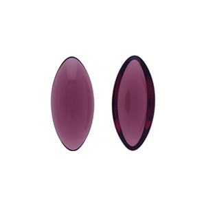 Glass cabochons 15x7мм Med Amethyst 	 1pc (20060)