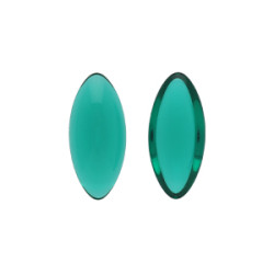 Glass cabochons 15x7мм Emerald 	 1pc (50730)