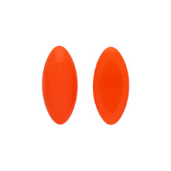 Glass cabochons 15x7мм Opaque Bright Orange 	 1pc (93130)
