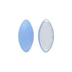 Glass cabochons 15x7мм Milky Sapphire - Silver Foiled 1pc (SF31000) Glass cabochons 15x7мм Milky Sapphire - Silver Foiled 1pc (SF31000)
