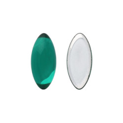 Glass cabochons 15x7мм Dk. Emerald - Silver Foiled 1pc (SF50730) Glass cabochons 15x7мм Dk. Emerald - Silver Foiled 1pc (SF50730)