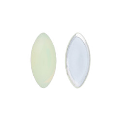Glass cabochons 15x7мм Milky Jonquil - Silver Foiled 1pc (SF81000) Glass cabochons 15x7мм Milky Jonquil - Silver Foiled 1pc (SF81000)