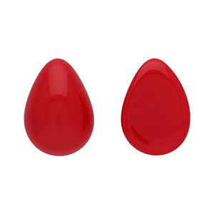 Glass cabochons 18x13мм Dk Opaque Red 	 1pc (93210)