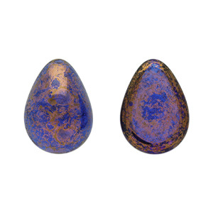 Glass cabochons 18x13мм Sapphire - Luster - Opaque Topaz/Pink 	 1pc (P30060)