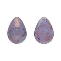 Glass cabochons 18x13мм Sky Blue Coral - Luster - Opaque Topaz/Pink 	 1pc (P63010)