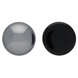 Glass cabochons 20мм Jet - Hematite 	 1pc (L27201)