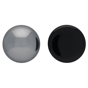 Glass cabochons 20мм Jet - Hematite 	 1pc (L27201)