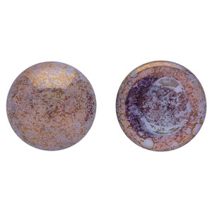 Glass cabochons 20мм Milky White - Luster - Opaque Topaz/Pink 	 1pc (P01000)