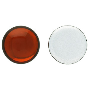 Glass cabochons 20мм Dk Topaz - Silver Matte Foiled 	 1pc (SF10100)