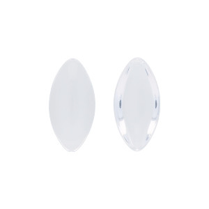 Glass cabochons 20x10мм Crystal 	 1pc (00030)