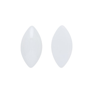 Glass cabochons 20x10мм Alabaster White - Blue Hematite 	 1pc (20601AL)