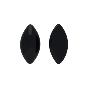 Glass cabochons 20x10мм Jet 	 1pc (23980)