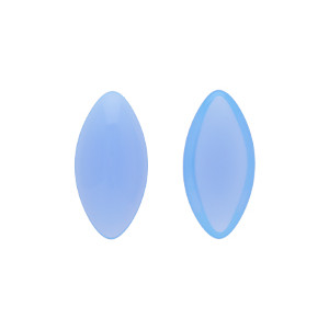 Glass cabochons 20x10мм Milky Sapphire 	 1pc (31000)