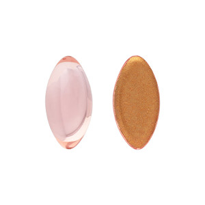Glass cabochons 20x10мм Rosaline - Gold Foiled 	 1pc (GF70120)