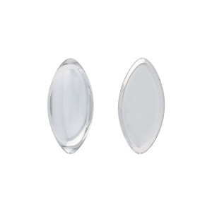 Glass cabochons 20x10мм Crystal - Silver Foiled 	 1pc (SF00030)