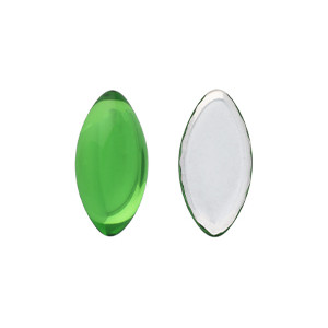 Glass cabochons 20x10мм Lt. Green - Silver Foiled 	 1pc (SF50020)